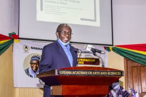 Prof. Kofi Opoku Nti, Vice President of the Academy incharge of the Arts Section chairing the occasion.