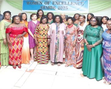 Prof. Naana Jane Opoku-Agyemang, Vice President, with Norma Ang (6th from left), Ambassador of Mexico, and the winners of the 10th Ghana Women of Excellence Award. Picture: Elvis Nii Noi Dowuona